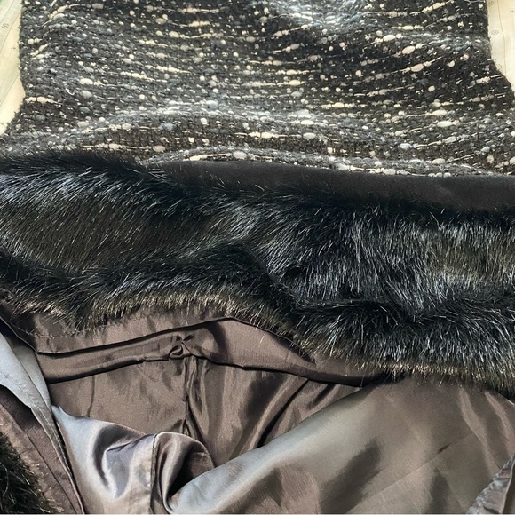 Calvin Klein shift dress with fur bottom size 6 winter Christmas - Picture 7 of 11